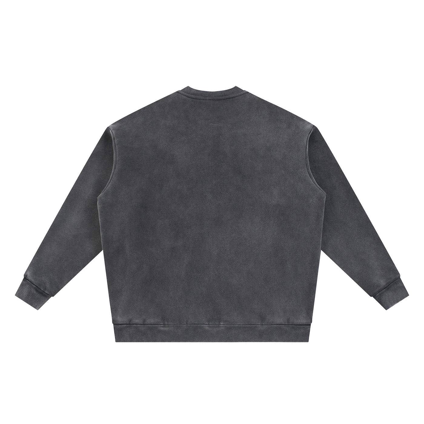 Vintage Washed Fleece Baseball Jacket (BLACK)