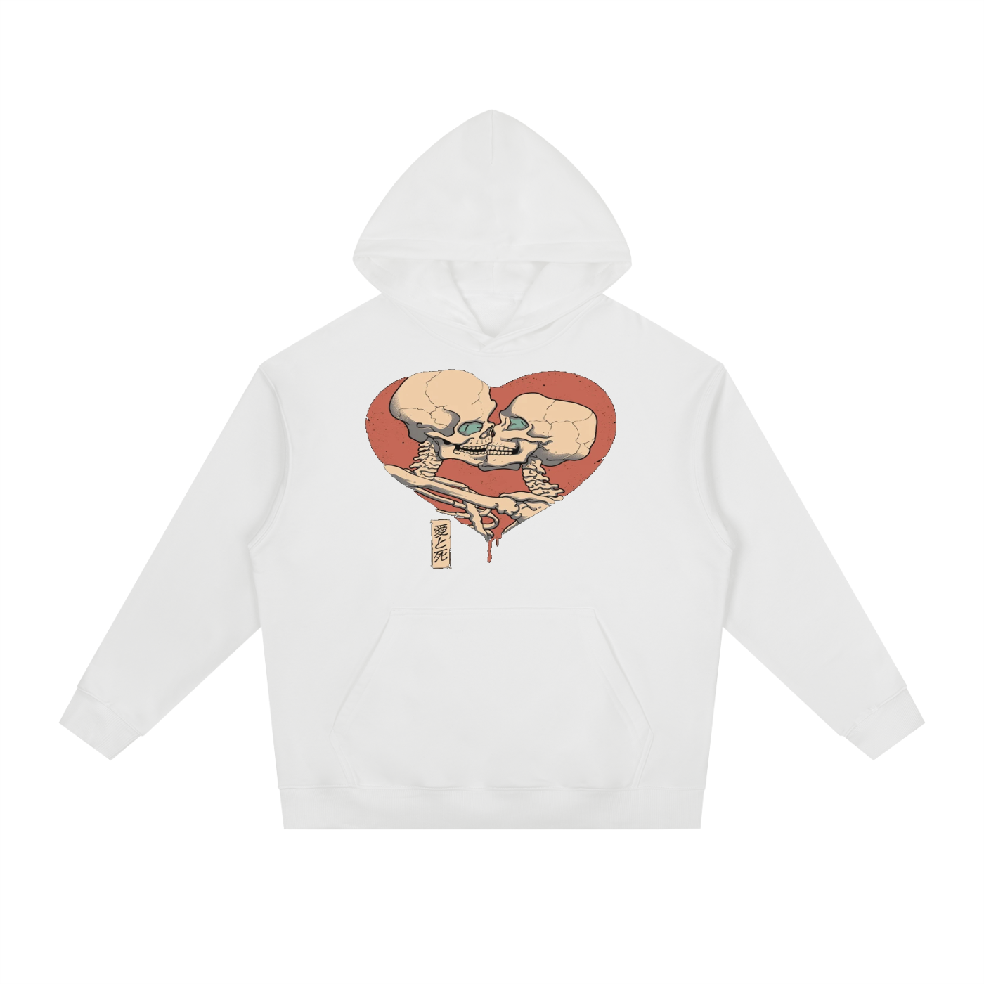 Essential Heavyweight Drop-Shoulder Hoodie (SKULL LOVE PRINT)