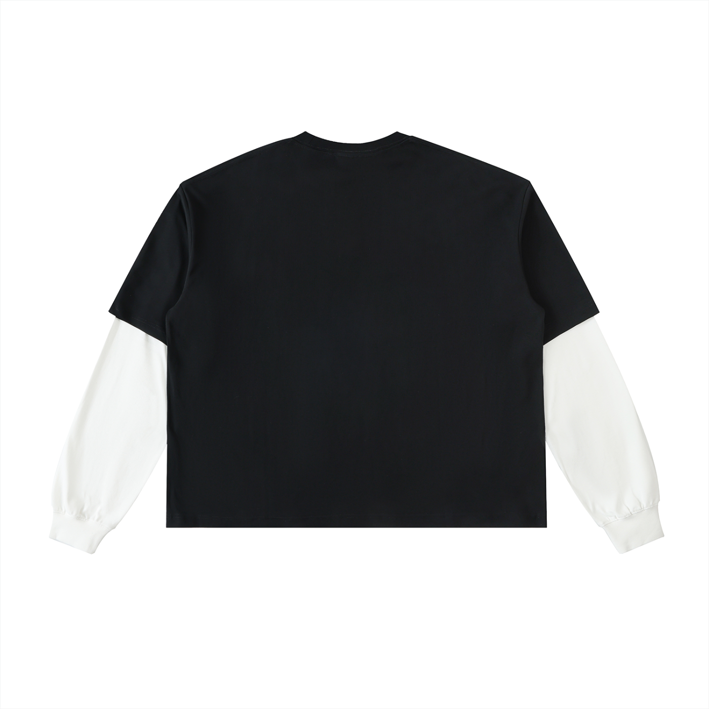 Layered Contrast Sleeve Cotton T-Shirt (Japanese PRINT)