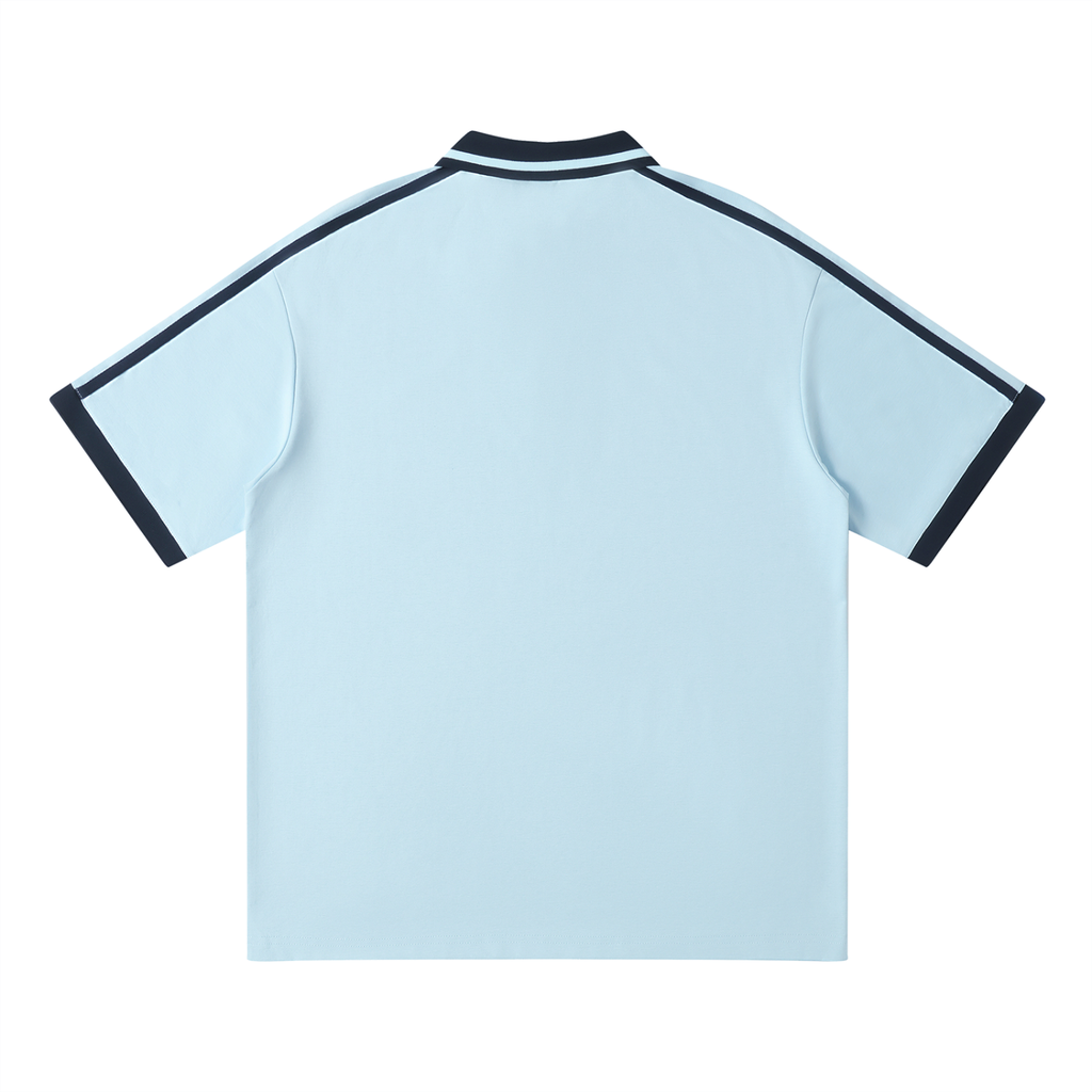 Unisex Contrast Piping Polo Shirt- EB Monogram