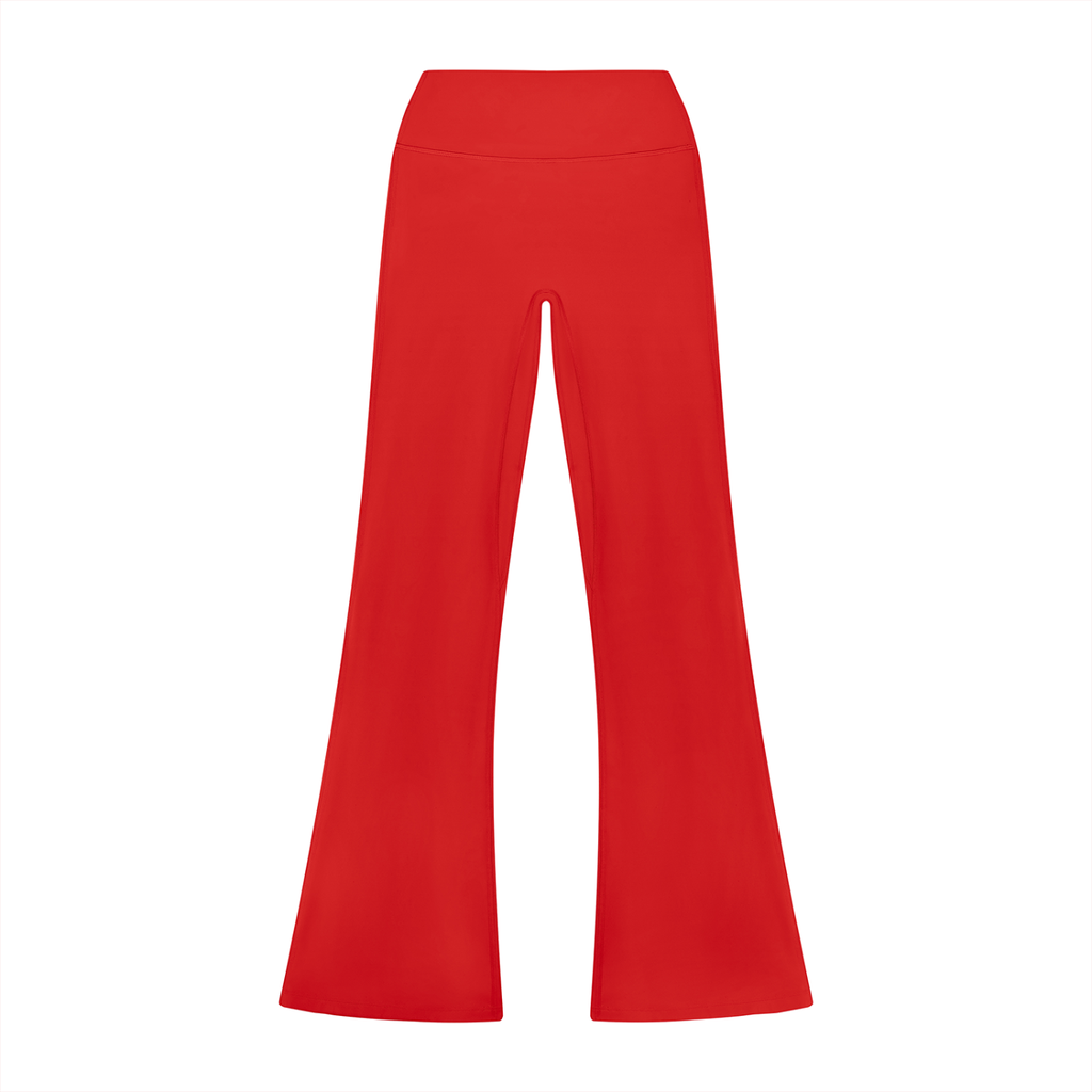 Women’s High Rise Flared Leggings (RED)