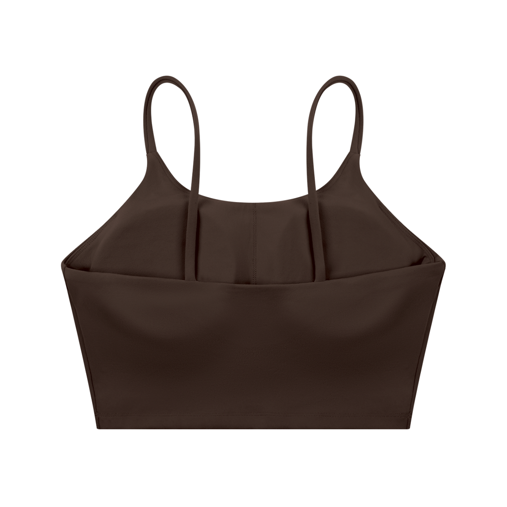 Spaghetti Strap Yoga Sports Bra (COFFEE)