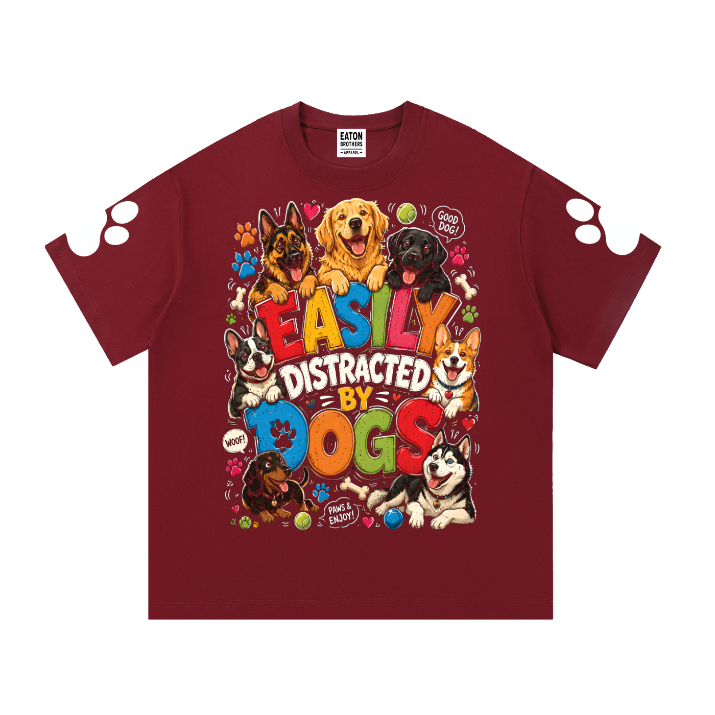 Essential Cotton Graphic T-Shirt — Dog Distractions Design | Eaton Brothers