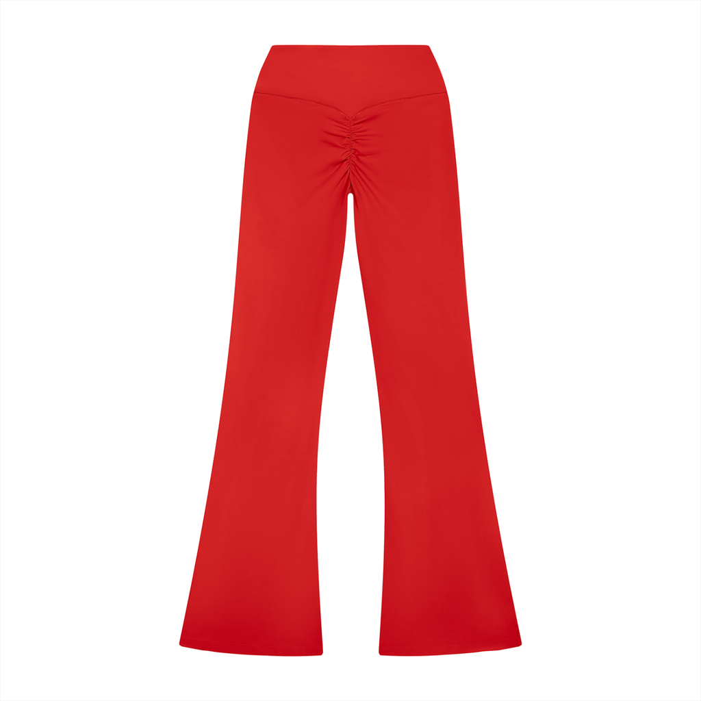Women’s High Rise Flared Leggings (RED)