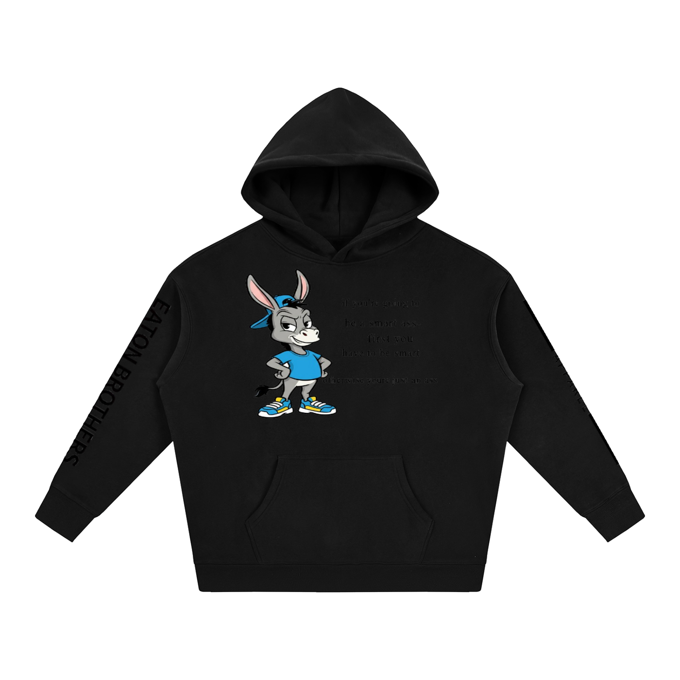 Oversize Fleeced Hoodie — Funny Donkey Design