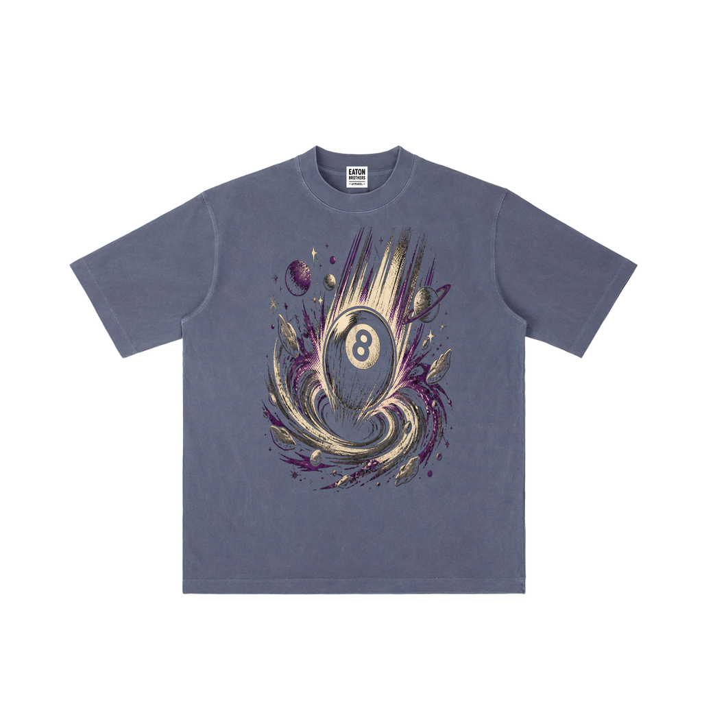 Vintage Wash Drop Shoulder T-Shirt — Cosmic 8-Ball Design | Eaton Brothers