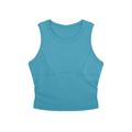 Women’s Crewneck Yoga Tank Top (LAKE BLUE)
