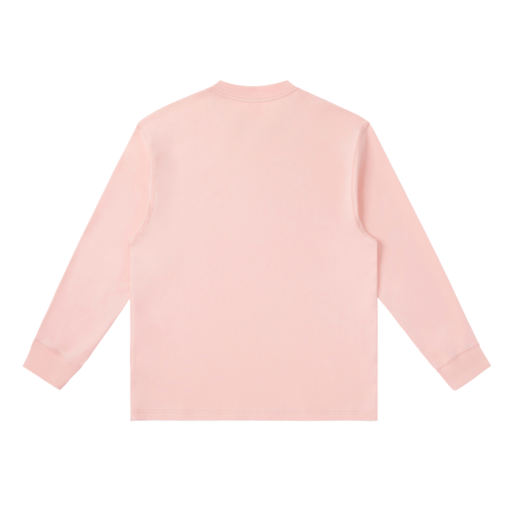 Essential Crewneck Long-Sleeve T-Shirt- Urban Bloom Design (pink)