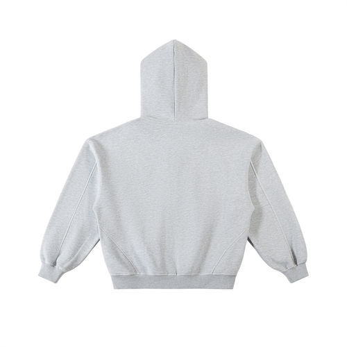 Contrast-Stitched Boxy Fleece Zip Hoodie (Eaton Brothers print)