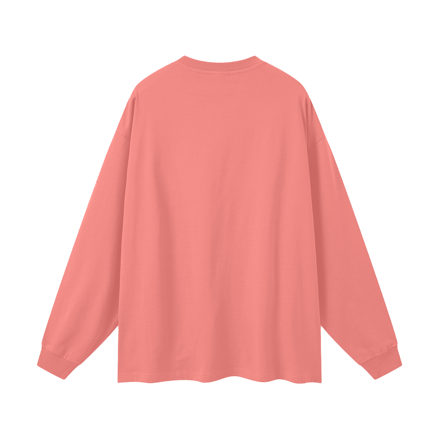 Oversized Unisex Long Sleeve T-Shirt- Urban Bloom Design (watermelon-red)