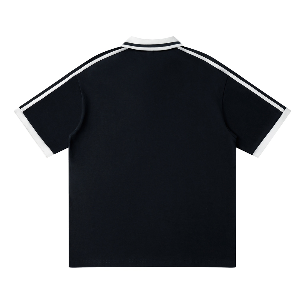 Unisex Contrast Piping Polo Shirt- EB Monogram