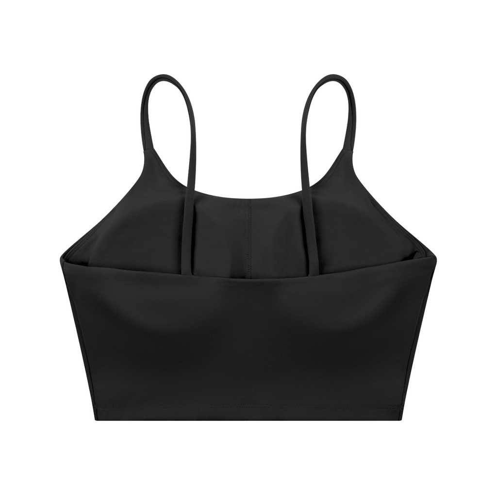 Spaghetti Strap Yoga Sports Bra (BLACK)