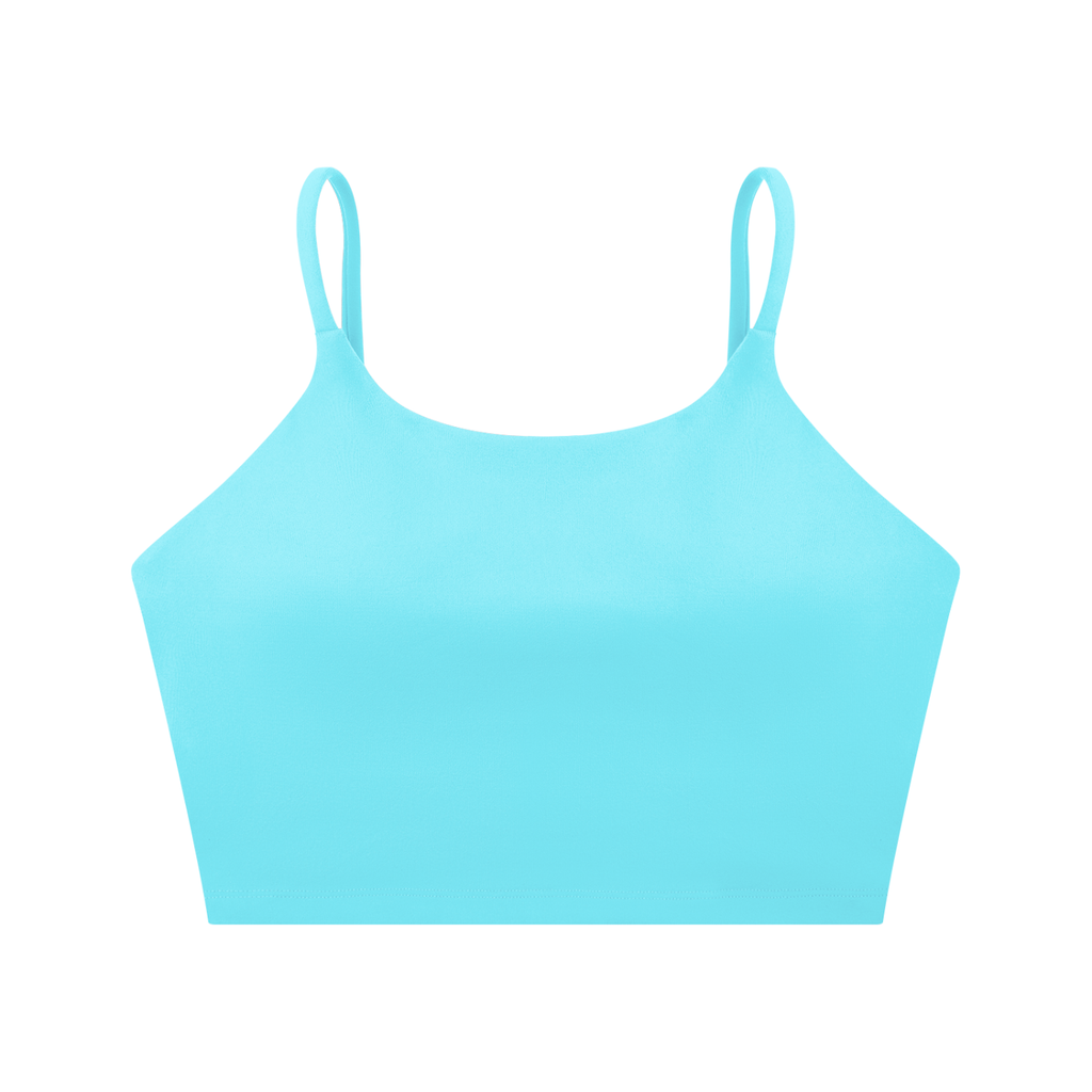 Spaghetti Strap Yoga Sports Bra (LAKE BLUE)