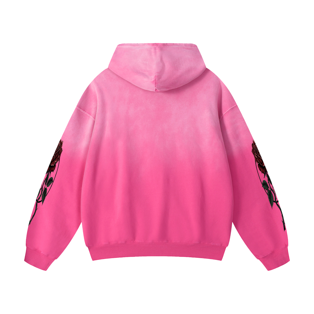 Heavyweight Sunfade Oversized Hoodie- Gothic Punk Mechanical Nun- design