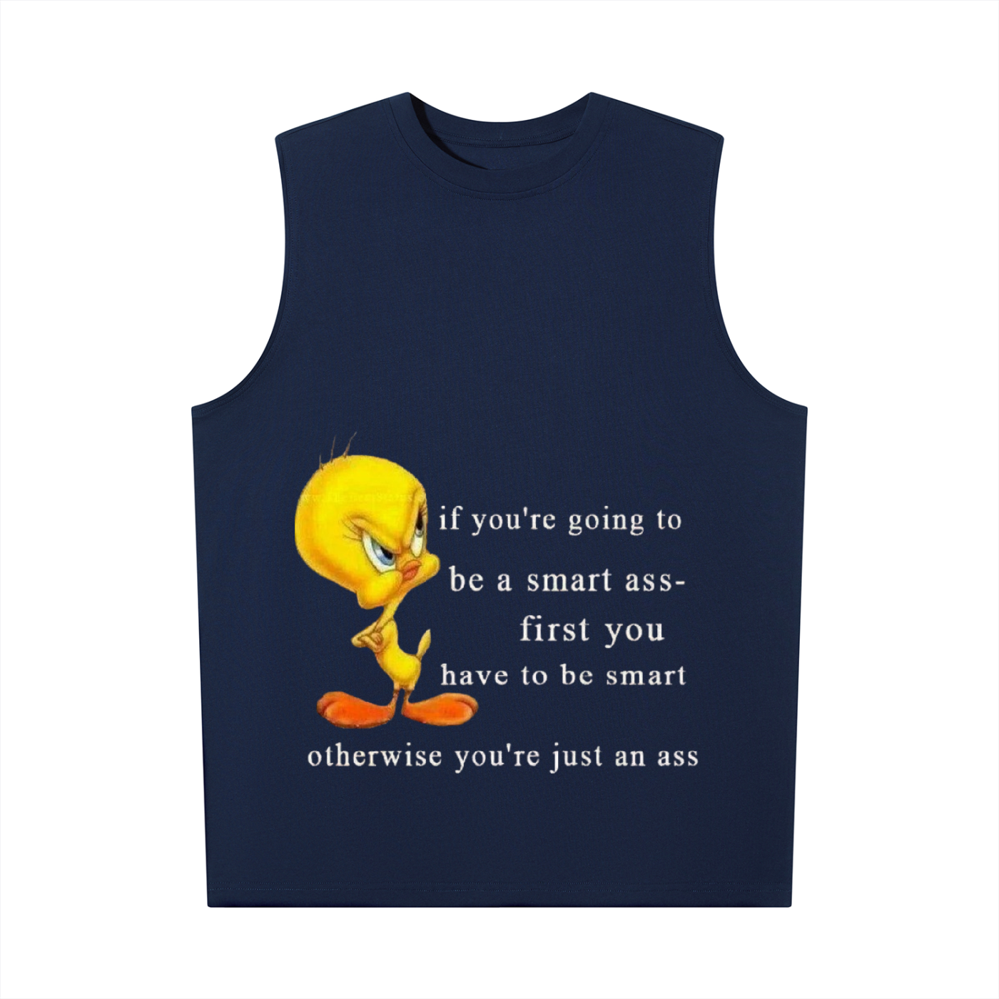 Men’s Oversized Cotton Tank Top-Tweety Bird Funny-print