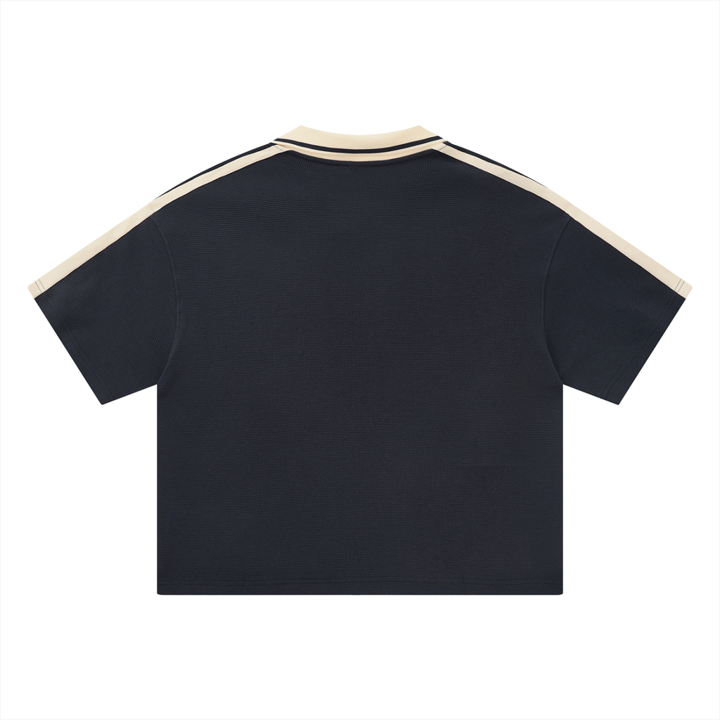 Unisex Color Block Polo Shirt- EB Monogram