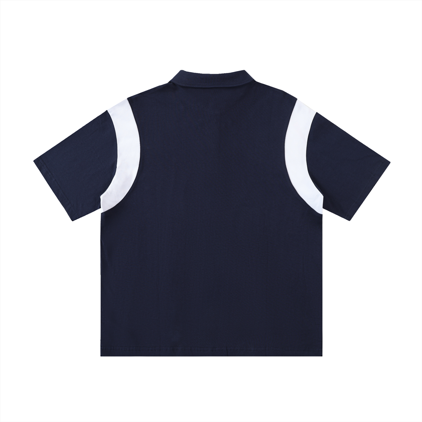 Contrast Panel Cotton Polo Shirt- EB Monogram