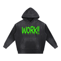 Vintage Washed Frayed Fleece Hoodie (WORK PRINT)