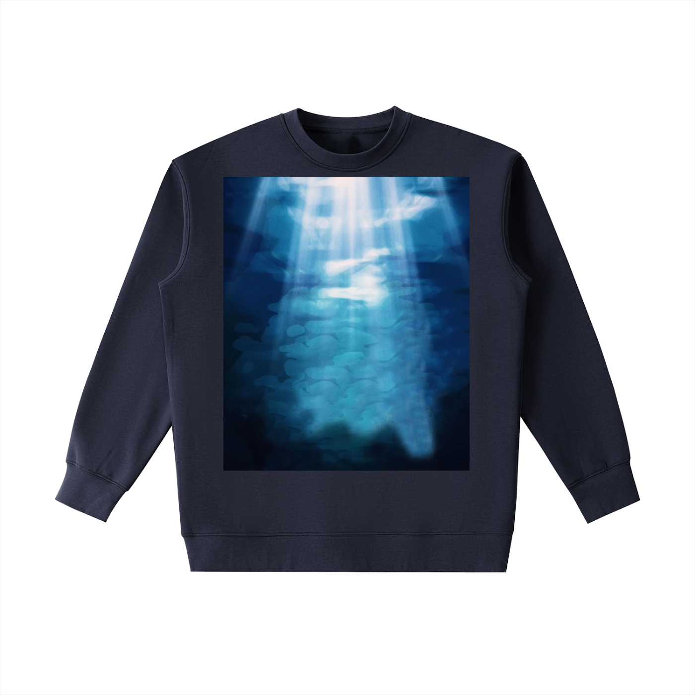 Essential Heavyweight Crewneck Sweatshirt (UNDERWATER ABSTRACT PRINT)