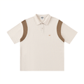 Contrast Panel Cotton Polo Shirt- EB Monogram