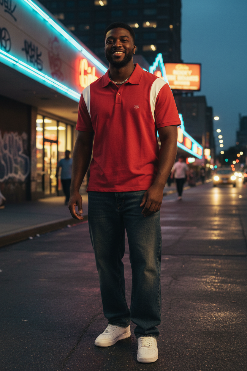 Contrast Panel Cotton Polo Shirt II — EB Monogram | Eaton Brothers