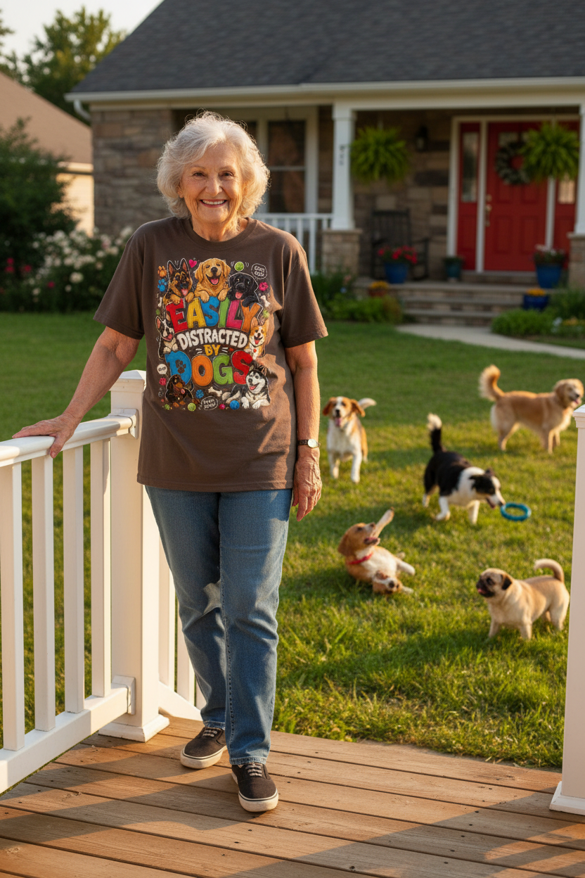 Essential Cotton Graphic T-Shirt — Dog Distractions Design | Eaton Brothers