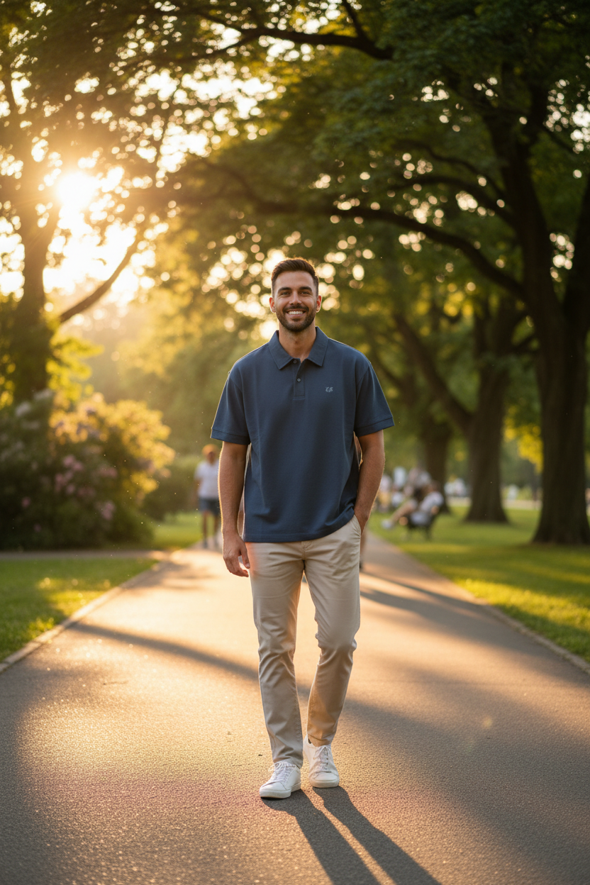 Drop Shoulder Short-Sleeve Polo Shirt II — EB Monogram | Eaton Brothers