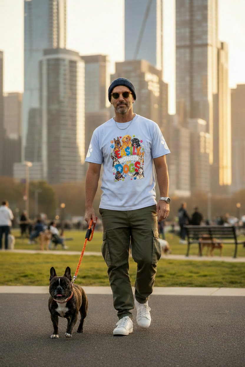 Essential Cotton Graphic T-Shirt — Dog Distractions Design | Eaton Brothers