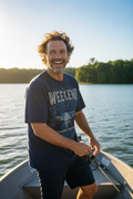 Essential Cotton T-Shirt- Week-End Forecast/Fishing Design