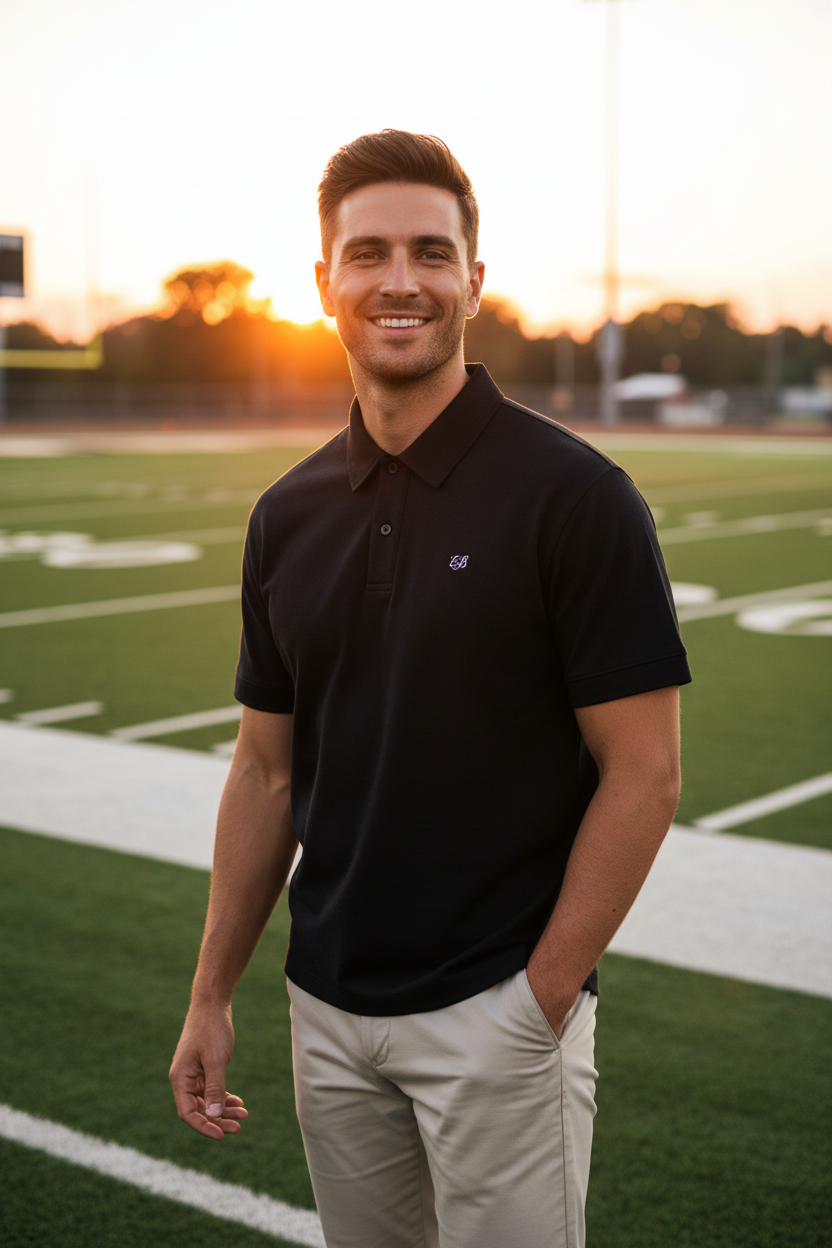 Drop Shoulder Short-Sleeve Polo Shirt II — EB Monogram | Eaton Brothers