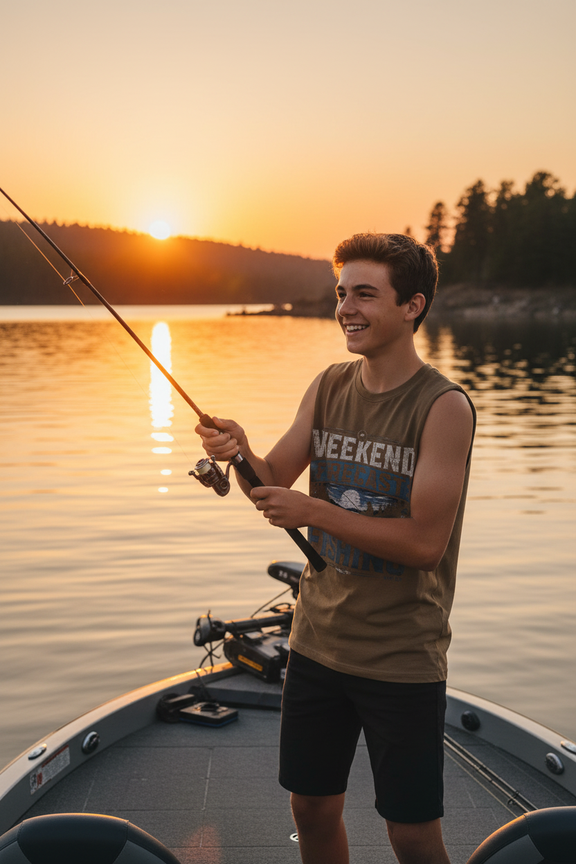 Men’s Oversized Cotton Tank Top- Week-End Forecast/Fishing Design