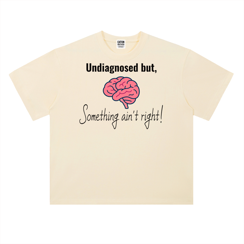 Heavyweight Drop Shoulder Cotton T-Shirt (Humorous Brain Print)