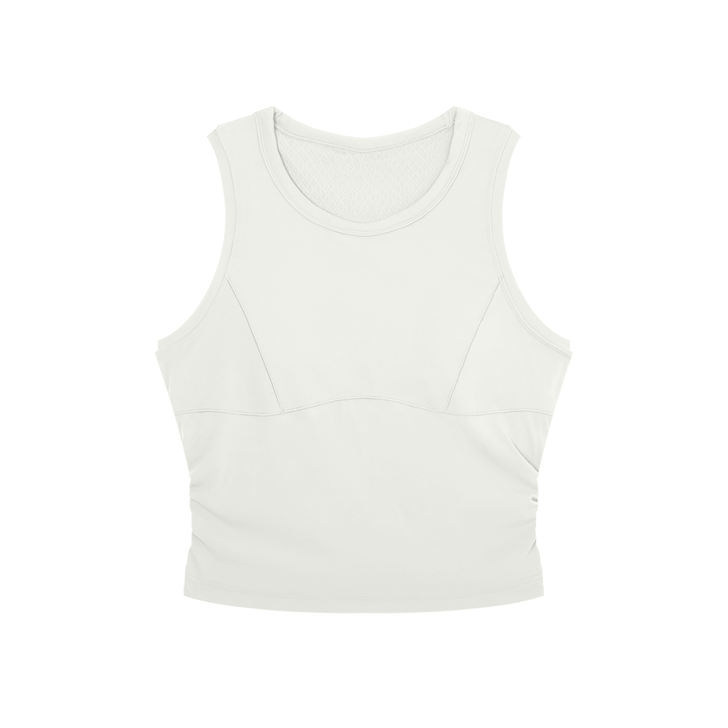 Women’s Crewneck Yoga Tank Top (BEIGE)