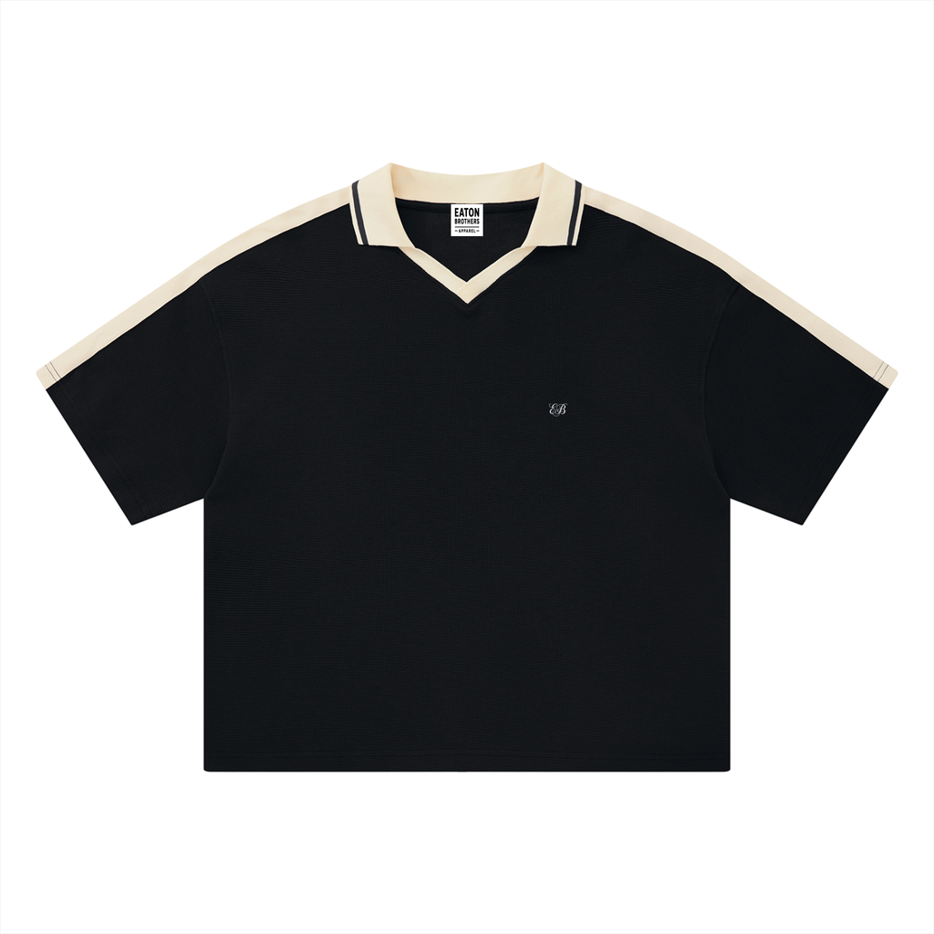 Unisex Color Block Polo Shirt- EB Monogram