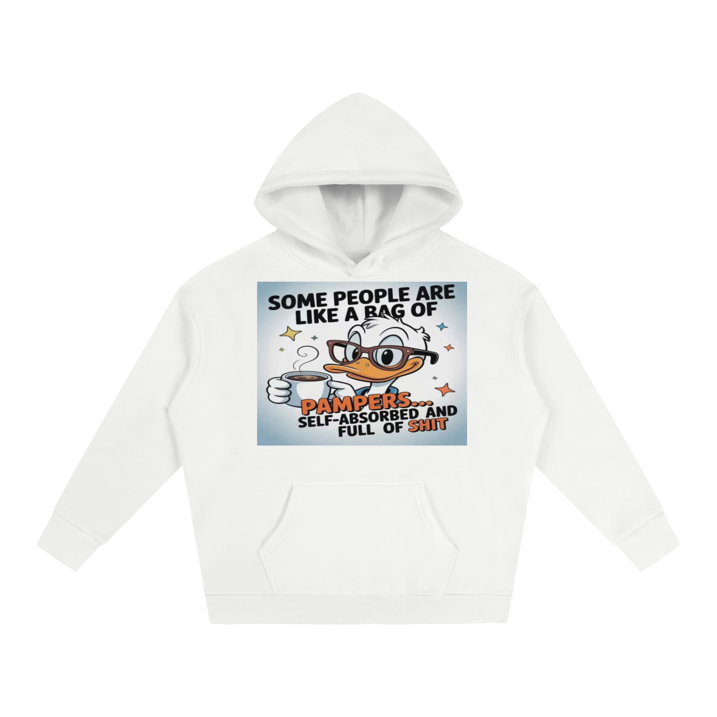 Oversize Fleeced Hoodie- people are like pampers FUNNY PRINT