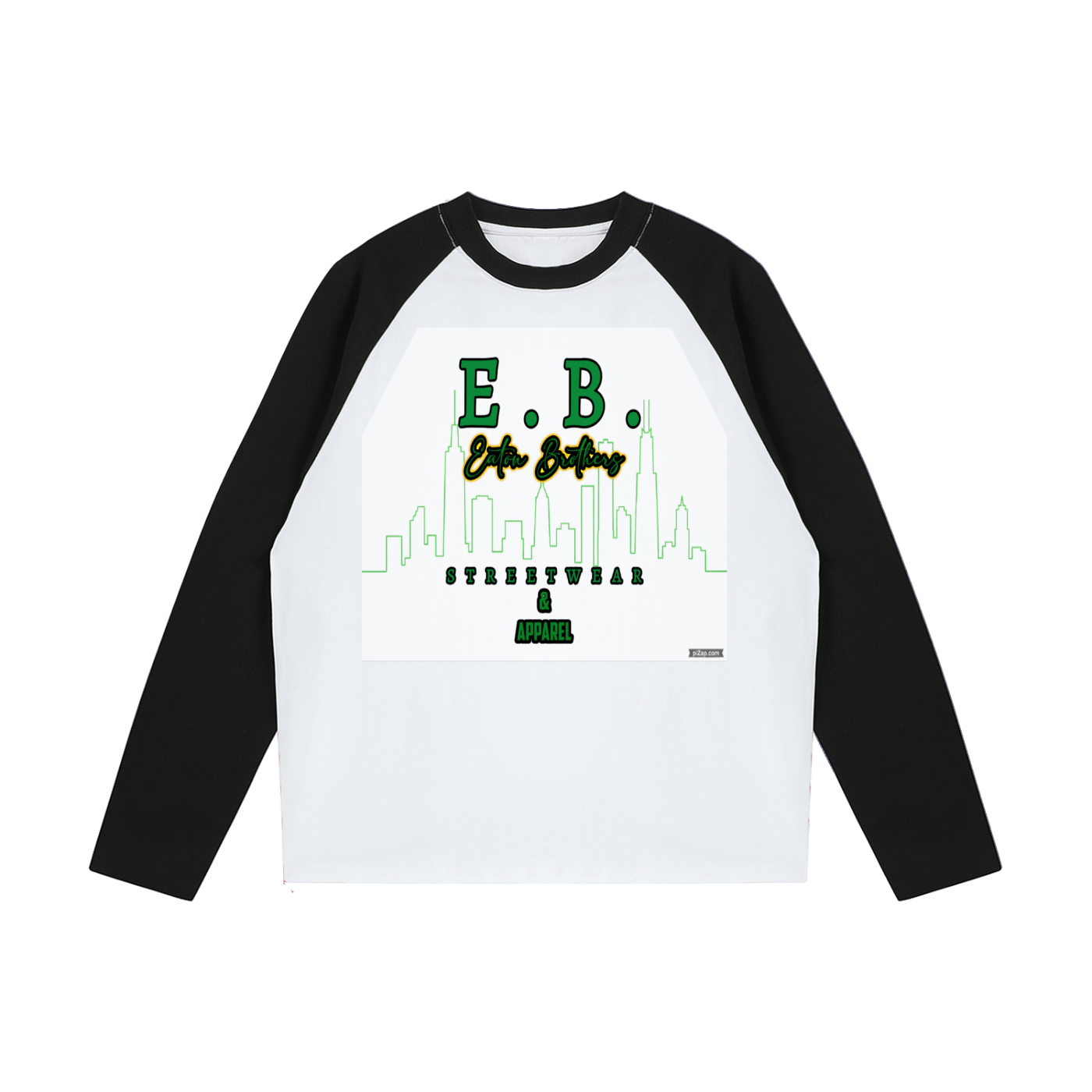 Color-Blocked Raglan Long-Sleeve T-Shirt (EB logo print)