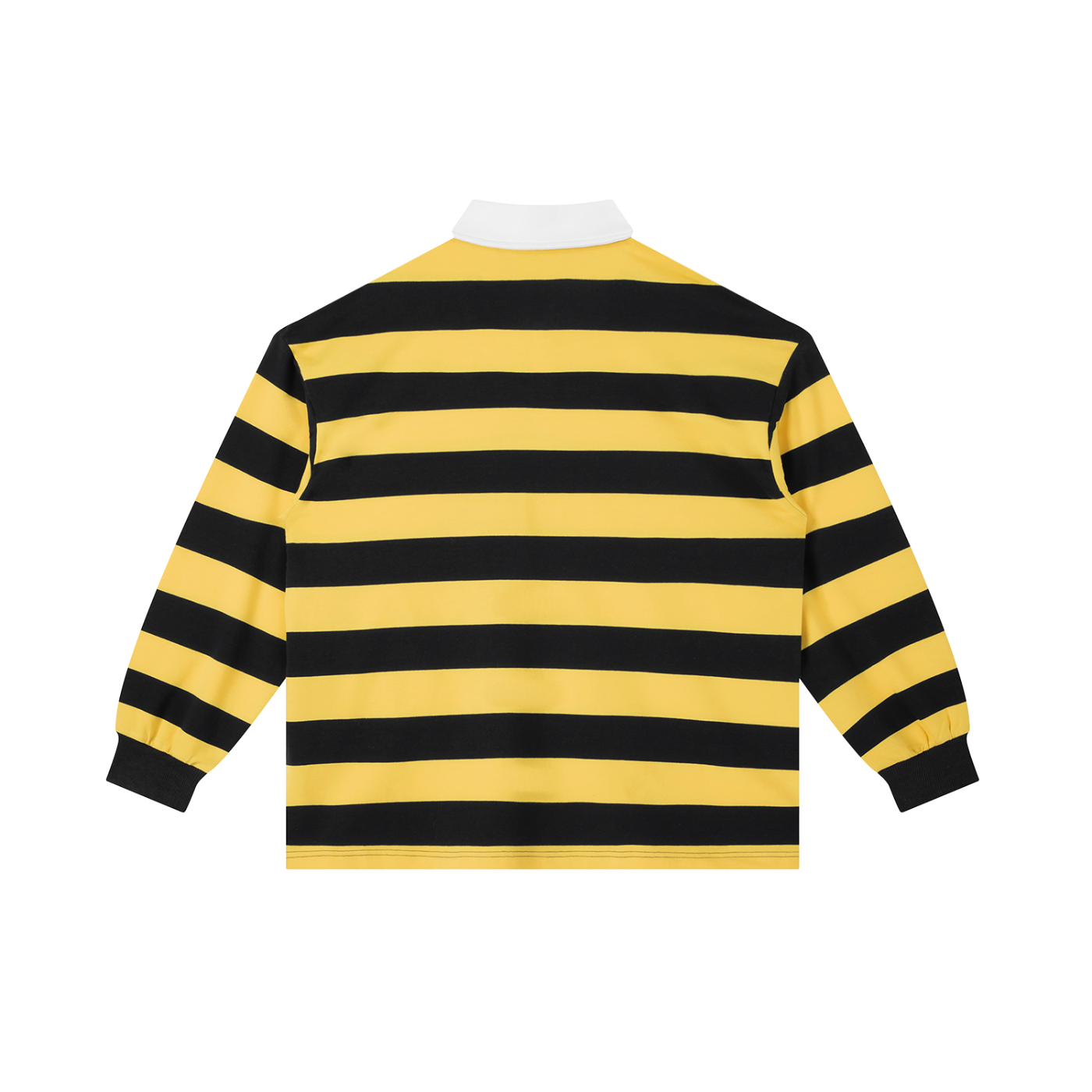 Color Block Stripe Long Sleeve Polo Shirt- Eb Monogram