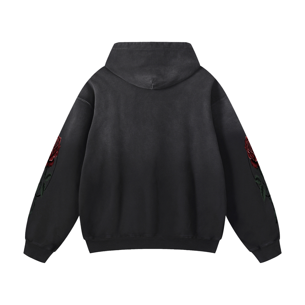Heavyweight Sunfade Oversized Hoodie- Gothic Punk Mechanical Nun- design