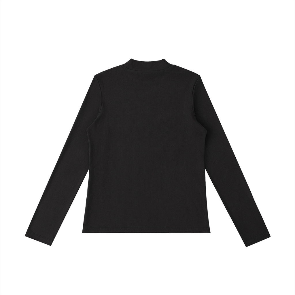 Essential Mock Neck Long Sleeve T-Shirt (Bad bitch PRINT)