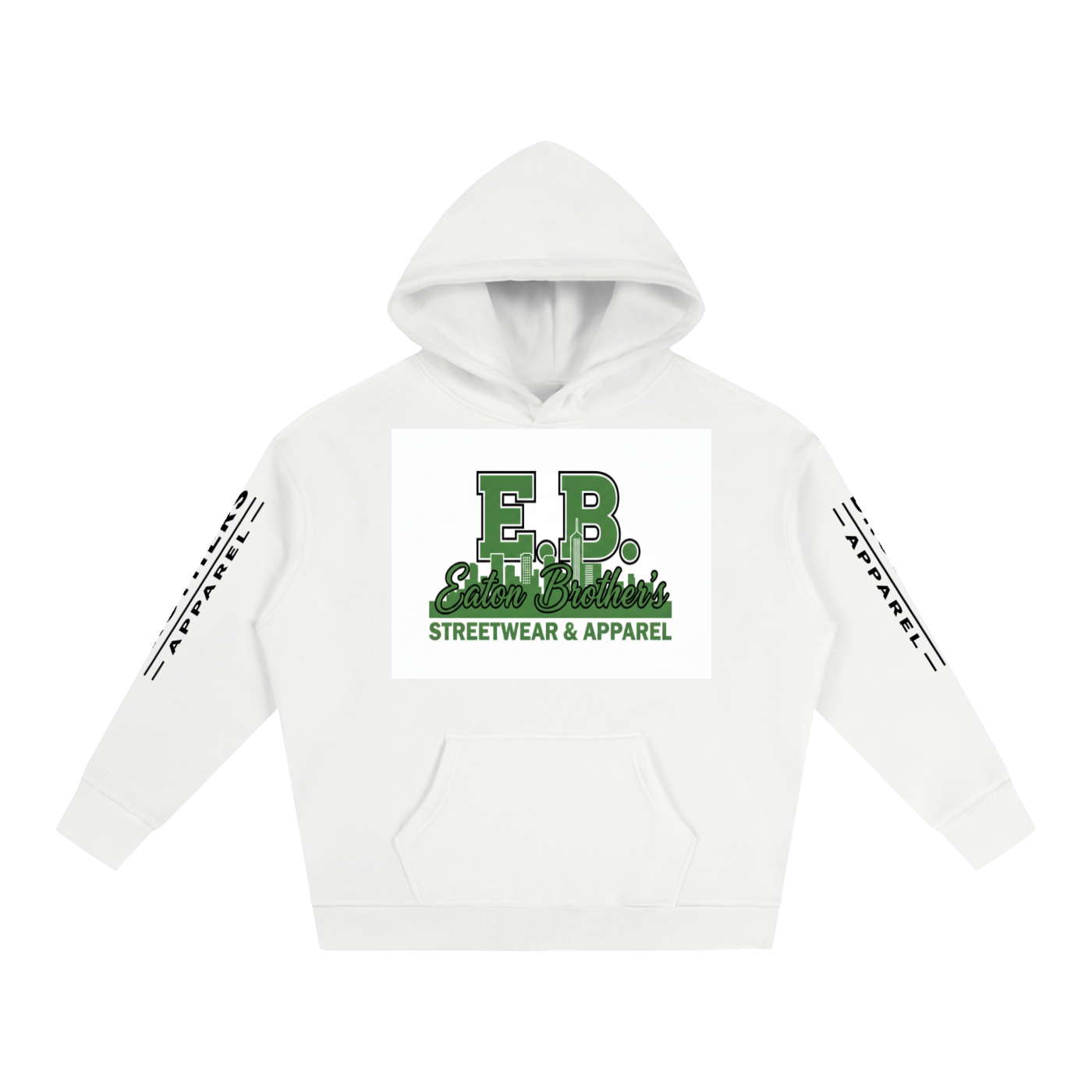 Eaton Brothers Oversized Fleece Hoodie – White | Streetwear & Apparel