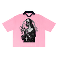 Unisex Striped Boxy Soccer Jersey-Gothic Punk Mechanical Nun-design