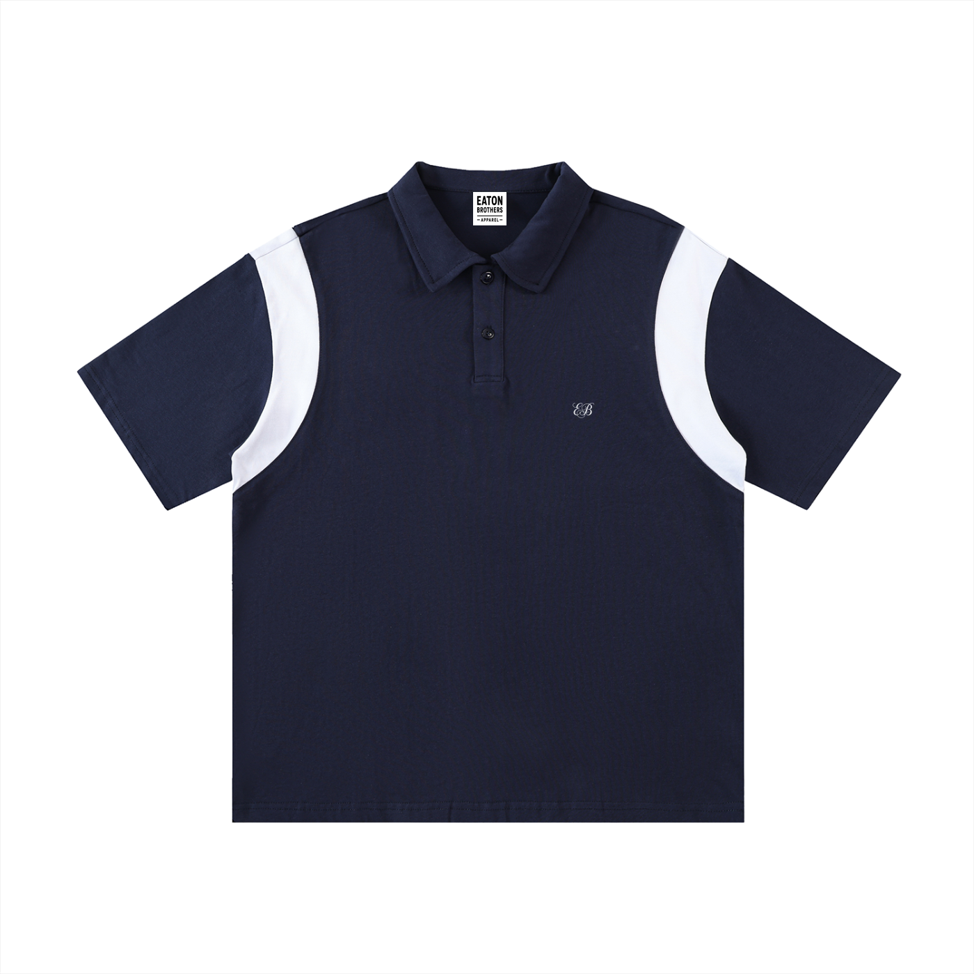 Contrast Panel Cotton Polo Shirt II — EB Monogram | Eaton Brothers