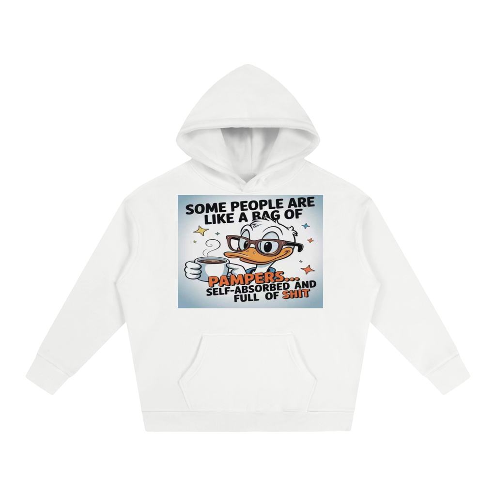 Oversize Fleeced Hoodie- people are like pampers FUNNY PRINT