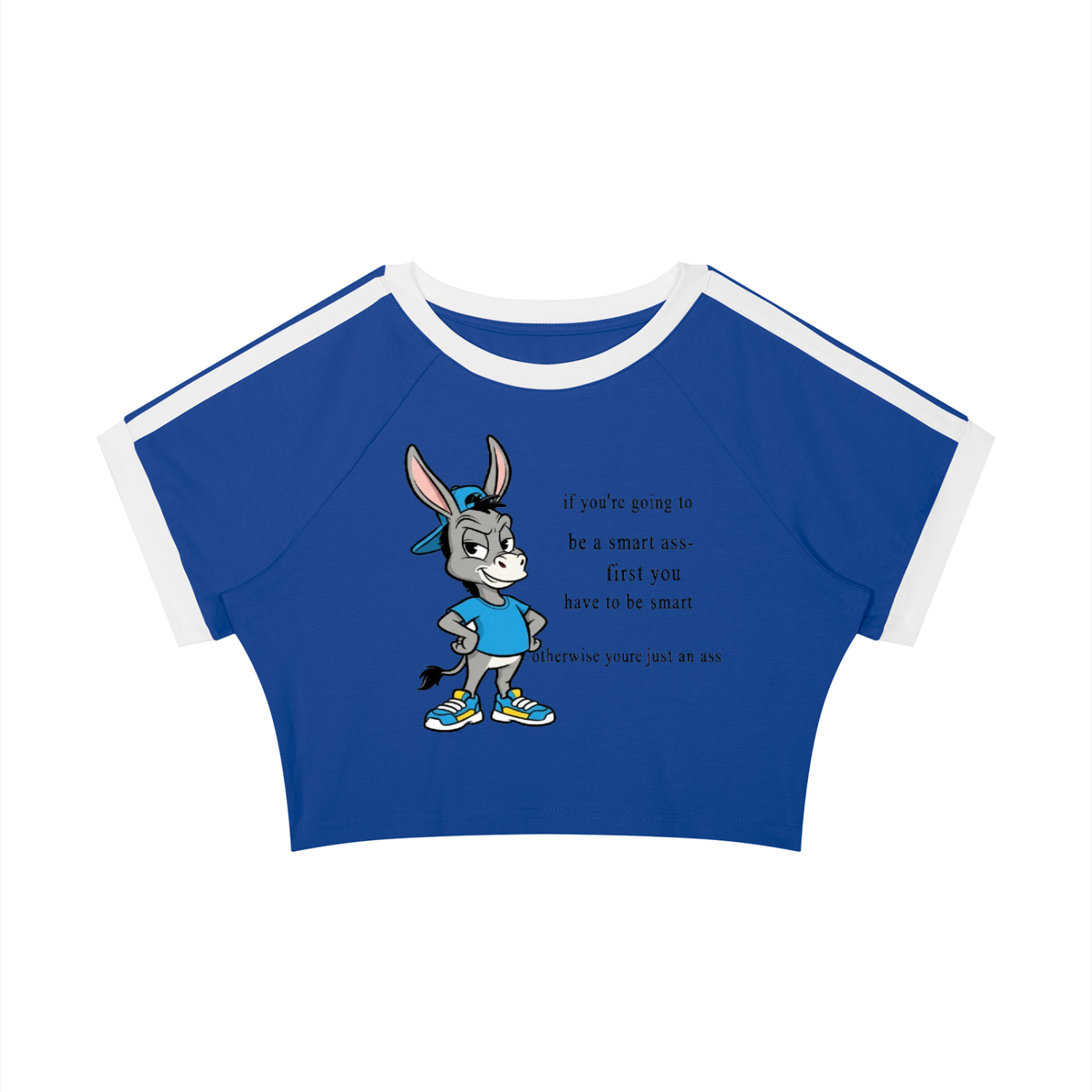 Women's Raglan Crop T-Shirt — Funny Donkey Design