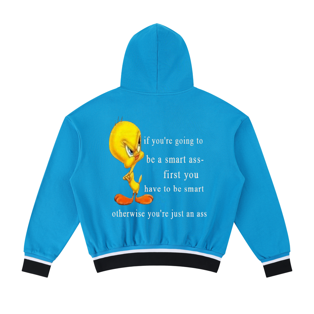 Unisex Oversized Color Block Boxy Hoodie- Tweety Bird Funny-print