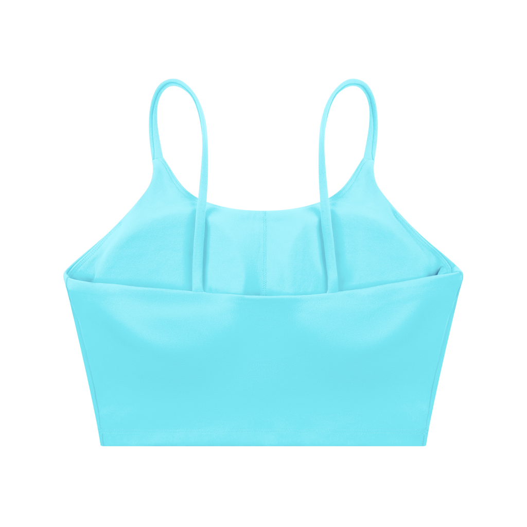 Spaghetti Strap Yoga Sports Bra (LAKE BLUE)