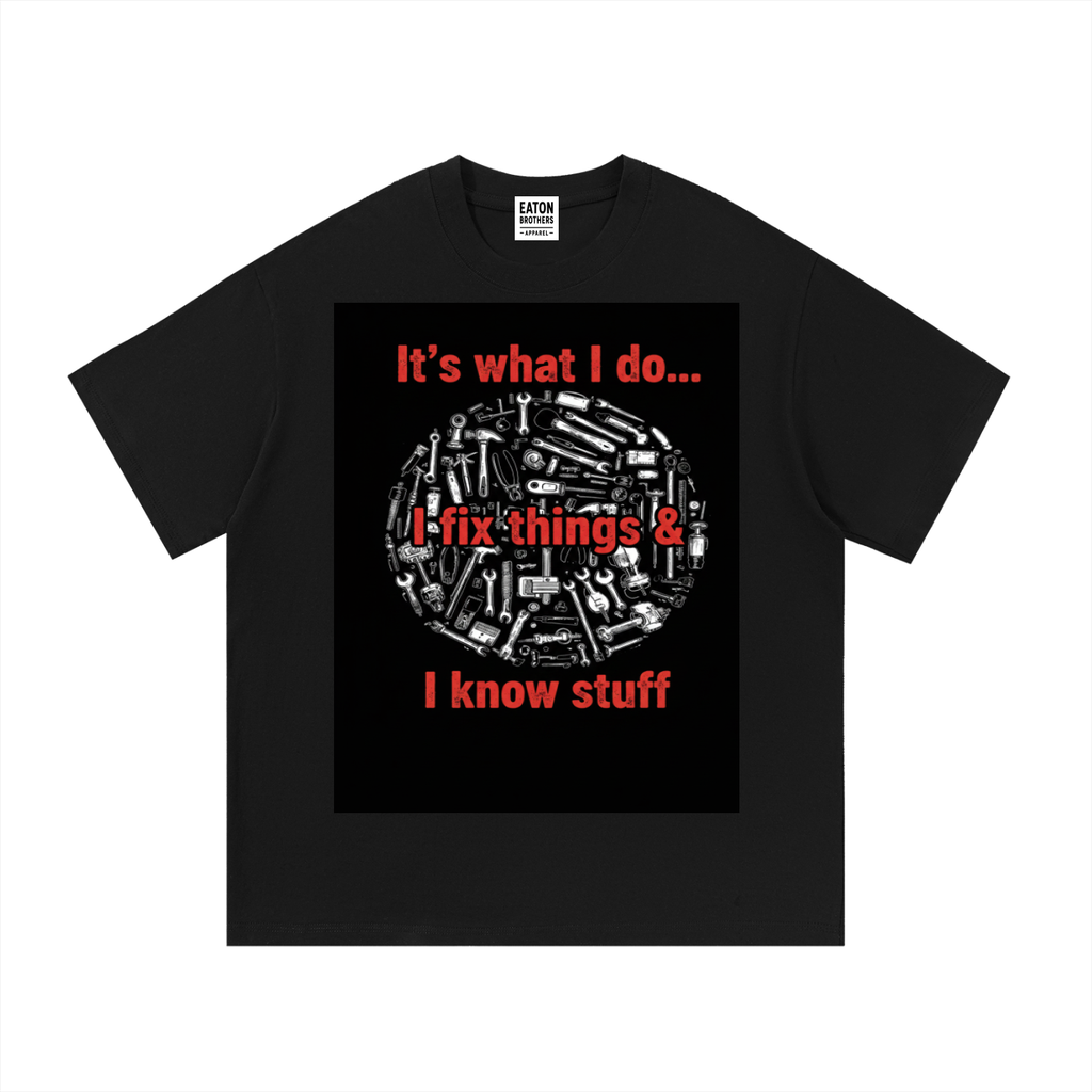 Essential Cotton T-Shirt (HUMOROUS KNOWLEDGE DESIGN/PRINT black-black)