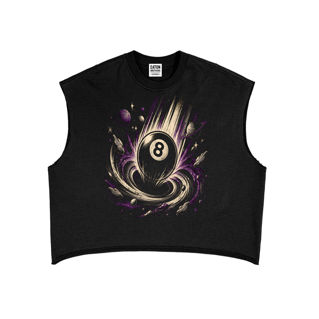 French Terry Boxy Tank Top — Cosmic 8-Ball Design | Eaton Brothers