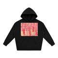 Oversize Fleeced Hoodie (PINK-ABSTRACT PRINT)