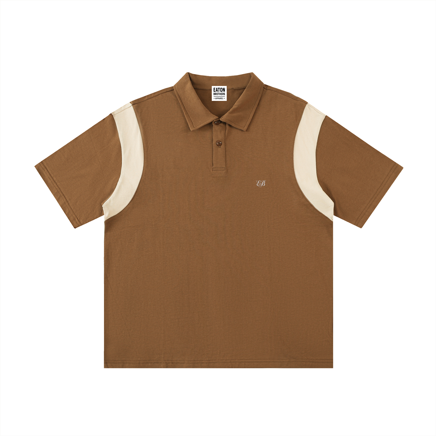 Contrast Panel Cotton Polo Shirt II — EB Monogram | Eaton Brothers